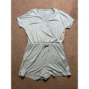 NWT 32 DEGREES Women's Soft Comfy Romper Quick Dry Stretch Comfort Large Teal
